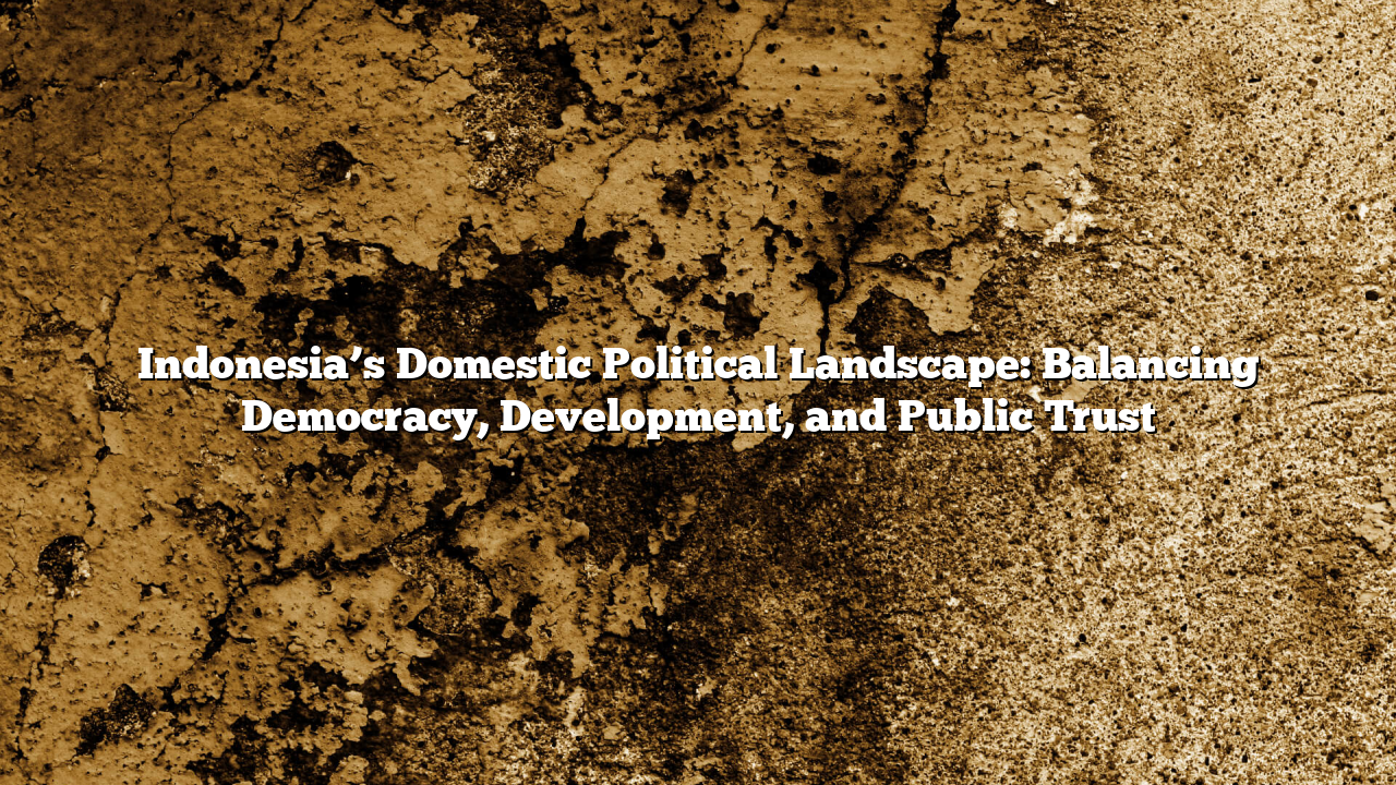 Indonesia’s Domestic Political Landscape: Balancing Democracy, Development, and Public Trust